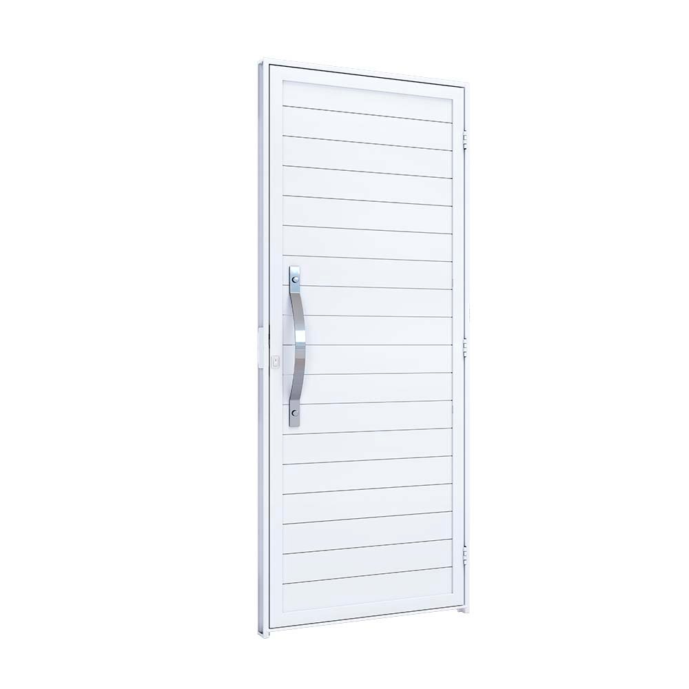 Porta lambril branca de alumínio com puxador de aço inox - Riobras Alumínio