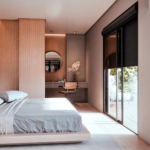 PORTA DE ALUMÍNIO CORRER LATERAL 2 FOLHAS MÓVEIS COM PERSIANA INTEGRADA AUTOMATIZADA 110V - P9010.0