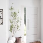 PORTA DE ALUMÍNIO LAMBRI DE GIRO COM FRISO COM PUXADOR 60CM - B-A10010.1